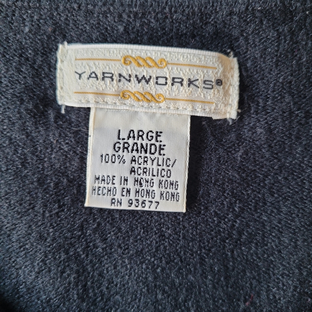 Yarnwork Womens Black Button-Up Cardigan Size L - Picture 2 of 10